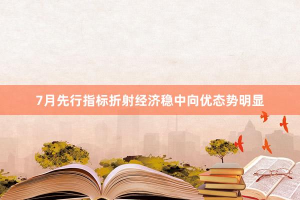 7月先行指标折射经济稳中向优态势明显