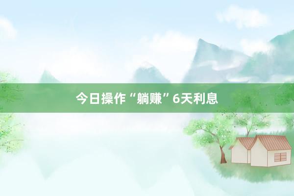 今日操作“躺赚”6天利息