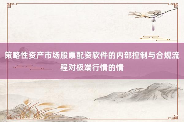 策略性资产市场股票配资软件的内部控制与合规流程对极端行情的情