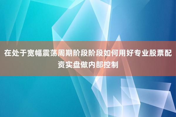 在处于宽幅震荡周期阶段阶段如何用好专业股票配资实盘做内部控制