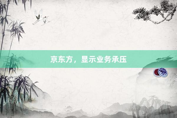 京东方，显示业务承压