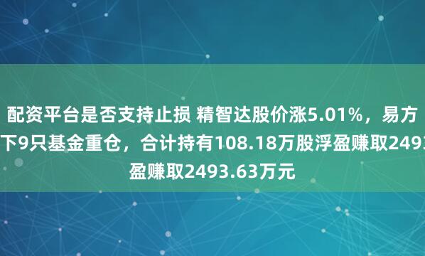 配资平台是否支持止损 精智达股价涨5.01%，易方达基金旗下9只基金重仓，合计持有108.18万股浮盈赚取2493.63万元